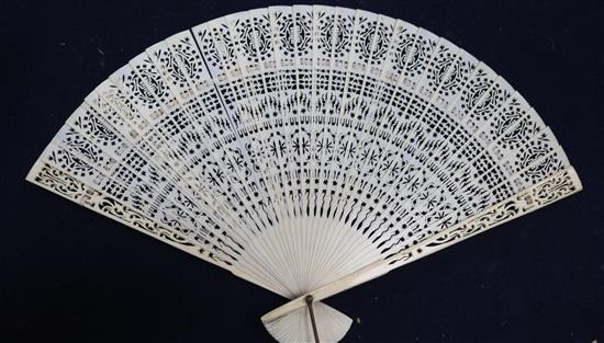 A carved ivory fan
